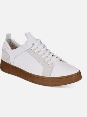 Bar III Ventura Collection Leather Lace-Up Men's Fashion Sneakers, White, SZ 13